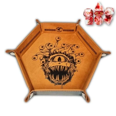 Image de Power Beast Dungeon Piste de Dés Beholder, Plateau Jeu + Ensemble Dés, polyédriques, Donjons et Dragons, D&amp;D, Dungeons and Master, DND, RPG, Jeux Rôle.