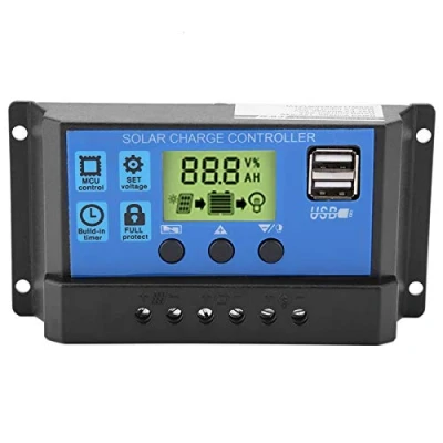 Image de PWM 12V 24V Régulateur de à Double Panneau Solaire USB, 10/20 / 30A Contrôleur l&#039;Écran LCD (YJSS 10A)