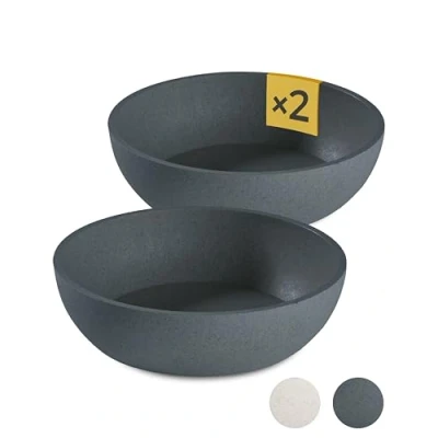 Image de PiuPet® Gamelle Chien I 2 x1L Gris Lavable en Lave Vaisselle Diamètre 17,5cm Eau à Nourriture pour Mangeoirs et abreuvoirs Chiens Chiot Accessoire