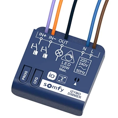 Image de Somfy 1822663 Micro récepteur d&#039;éclairage avec variation IZYMO Technologie io homecontrol Compatible app Tahoma