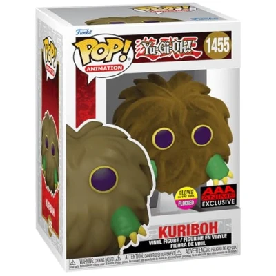 Image de Funko Pop YU Gi Oh Kuriboh Flocked #1455 Yugioh Figurine Exclusive Edition Brille dans Le Noir