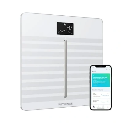 Image de Withings Body Cardio Balance connectée WIFI et Bluetooth Avec Suivi Cardiovasculaire Analyse de la Composition Corporelle (Poids, Masse Grasse/Musculaire/Osseuse, Eau), Pese Personne