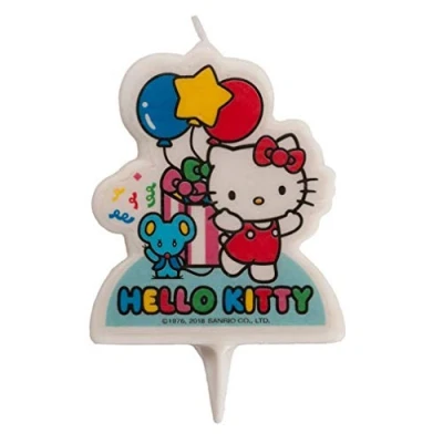 Image de Dekora Bougies d&#039;Anniversaire Originales Bougie en 2D de Hello Kitty pour Gâteaux d&#039;Enfants 7 cm