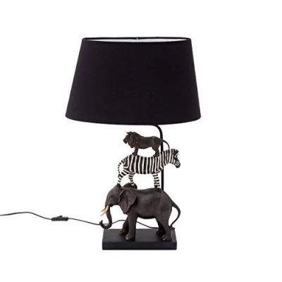 Image de Brillibrum Lampe de table design Safari en polyrésine chevet Style africain E27 Maximum 40 W Motif animaux Hauteur : 70 cm