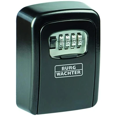 Image de BURG WÄCHTER Coffre à clés avec code 4 chiffres pour un usage intérieur et extérieur, Sécurisé, Montage mural, Key Safe 30 SB, Noir