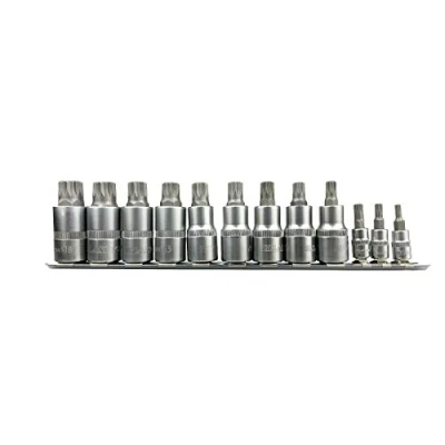 Image de HASKYY JEU 11 DOUILLES A EMBOUTS MULTIDENTS XZN SPLINE MALES M4 M5 M6 M8 M9 M10 M11 M12 M13 M14 M16 POUR CLIQUET 1/4 + 1/2