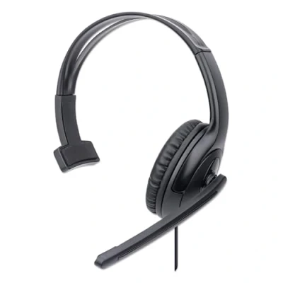 Image de Manhattan 179874 écouteur/casque Avec fil Arceau Bureau/Centre d&#039;appels USB Type A Noir Neuf