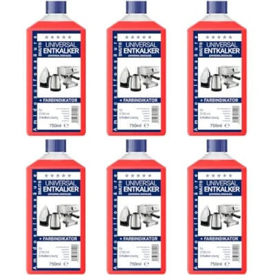 Image de Lot de 6 détartrants universels concentrés 750 ml, comme Pour machine à café, bouilloire, etc. détartres/applications 125 ml chacune