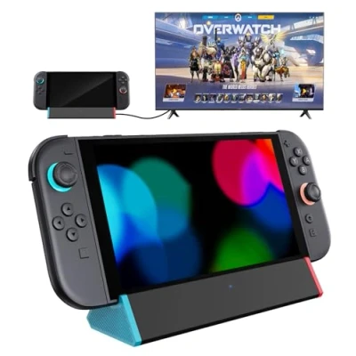Image de Switch 2 TV Dock, SIWIQU Portable Station d&#039;accueil Compatible avec Nintendo Console, Chargeur sortie 4K@120Hz HDMI/100W Port Charge/USB 3.0, Base Officielle Remplacement