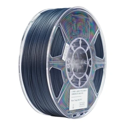 Image de eSUN Filament ABS 1.75mm, CF Chargé de Fibre Carbone, Bobine 1KG (2.2 LBS) Matériaux d&#039;Impression 3D pour Imprimantes FDM,Bleu Foncé