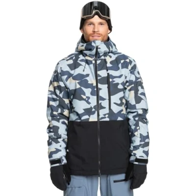 Image de Quiksilver Mission Printed Block JK Jacket, Puzzle Camo Ice Flow, M Men&#039;s