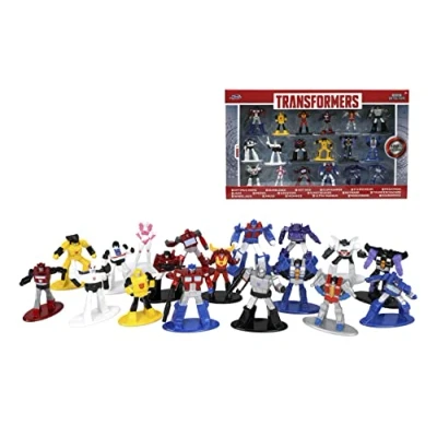 Image de Jada Transformers JNF33452 Lot de 18 Figurines moulées sous Pression pour Enfants et Adultes Multicolore 4,2 cm