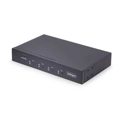 Image de StarTech.com Switch KM à 4 Ports avec Commutation de la Souris, Commutateur USB 3.0, Clavier/Souris, Audio 3.5mm/USB, TAA