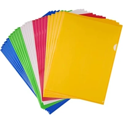 Image de FEPITO 25 Pcs A4 Zip Document Dossier Pochette Flush Folders Plastique Porte documents Couleurs assorties