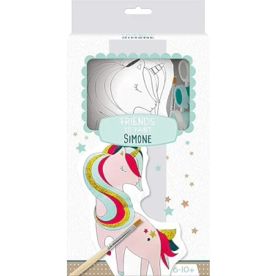 Image de Avenue Mandarine PP035C Kit Créatif Enfant Doudou en coton Imprimé à Peindre A Partir de 6 Ans SIMONE LA LICORNE