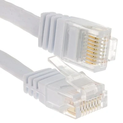 Image de Plat CAT6 Ethernet LAN Patch câble Faible Profil gigabit RJ45 2 m Blanc [2 mètre/2m]