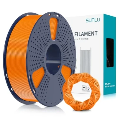 Image de SUNLU Filament PLA+ 1.75mm, PLA plus pour imprimante 3D, résistant,Neatly Wound, 1kg Précision +/ 0.02mm,Orange