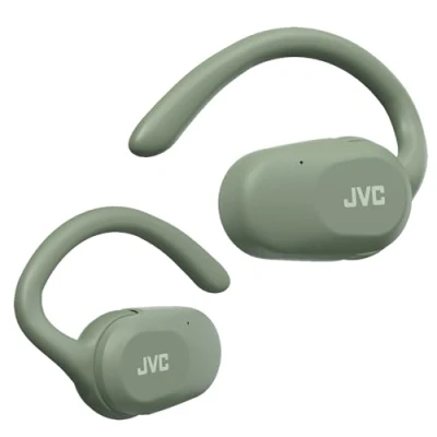 Image de JVC Nearphones Oreilles Libres True Wireless avec Crochet pivotant, Driver néodyme 16mm, Bluetooth 5.4, Autonomie 26heures HA NP40T G (Vert)