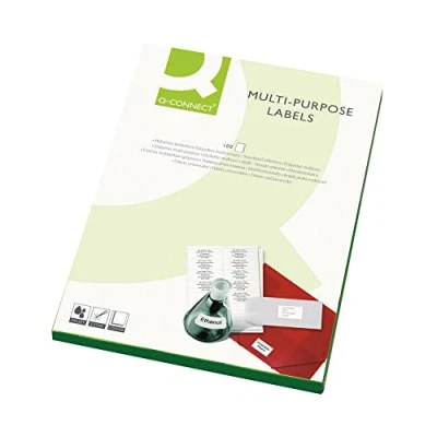 Image de Q Connect KF01133 Étiquette multifonction Blanc 70 mm x 37 100 étiquettes (24 par feuille A4) (Import Royaume Uni)