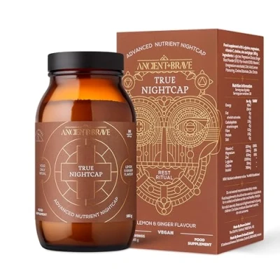 Image de Ancient + Brave True Nightcap 180g Pot Zinc, Magnésium, Vitamine C, Riche en Acides Aminés Aide à la Digestion, Restaure et Rajeunit le Sommeil Note de Citron Gingembre Chaud