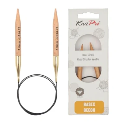Image de KnitPro 150 cm x 7 mm Basix Aiguilles circulaires Fixes en Bouleau