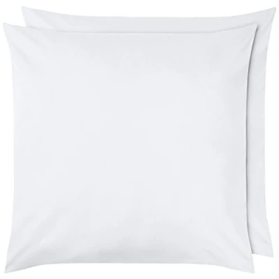 Image de Amazon Basics Microfibre Pillowcase, lot de 2, 80 x cm, Blanc brillant