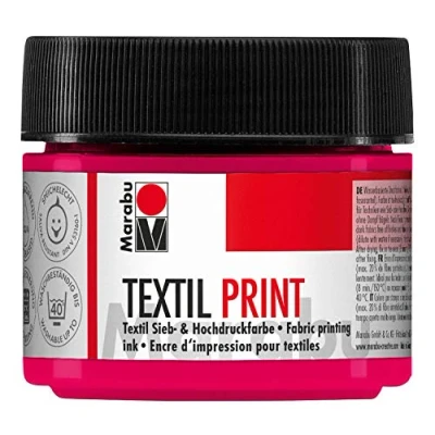 Image de Marabu 17030050914 Peinture textile Print, tamis et haute pression à base d&#039;eau, 100 ml, magenta primaire, rouge version allemande