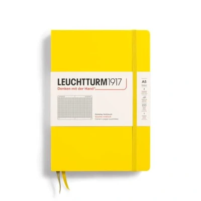 Image de LEUCHTTURM1917 344799 Carnet de notes Medium (A5) Couverture rigide, 251 pages numérotées, Citron, Quadrillé