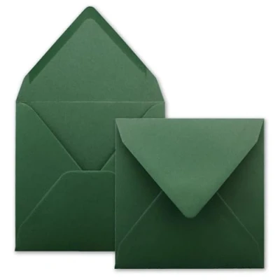 Image de Série FarbenFroh Lot de 100 enveloppes carrées, vert mousse (vertes), 15,5 x cm, sans fenêtre, à collage humide, 110 g/m², pour cartes d&#039;invitation au mariage, anniversaire et plus