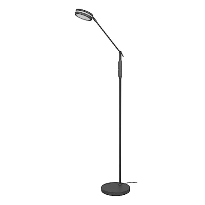Image de TRIO, Lampadaire, Franklin incl. 1 x LED,SMD,6,5 Watt,2700+3200+4000K,650 Lm. Métal, Noir, Corps: Antracite L:23,0cm, H:133,0cm, P:41,0cm ,Couleur de lumière réglable,Fonction mémoire,IP20