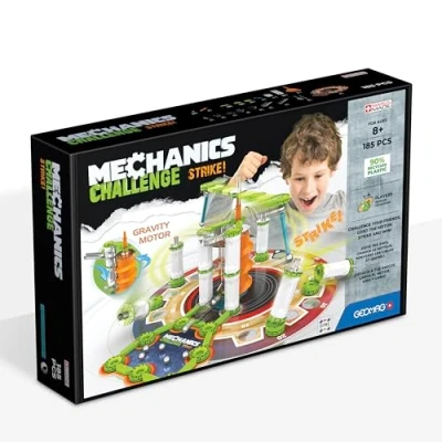 Image de GEOMAG MECHANICS CHALLENGE Strike 185 Pièces Jeu Circuit de Constructions Magnétiques pour Enfants dès 8 Ans Parcours Billes Métalliques Fabrication Suisse 90% Plastique Recyclé STEM