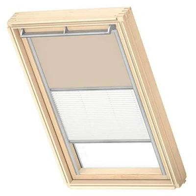Image de VELUX Original Store Duo Occultant et Tamisant, Cadre Argenté, MK04, Capuccino