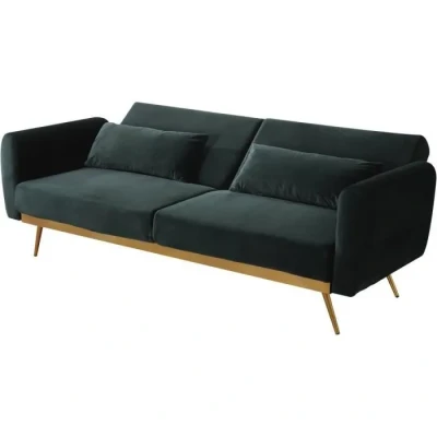 Image de Habitat et Jardin Canapé Clic Clac en Velours Donia 203 x 81 83 cm 3 Places Vert foncé
