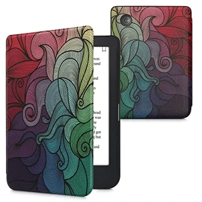 Image de kwmobile Étui Compatible avec Kobo Clara 2E Coque à Rabat magnétique Tablette eReader Similicuir Fuchsia Bleu Vert
