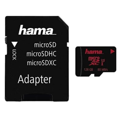 Image de Hama microSDXC 128GB UHS Speed Class 3UHS I 80MB/s + adapt./mob.