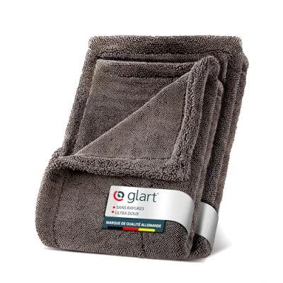 Image de Glart Set Twist Car Drying Cloth XXL Chiffons en microfibre de qualité supérieure 80 x 55 cm et 60 40 pour un séchage sans rayures avant/après le polissage voiture la brosse à jantes. Grande serviette voitures motos