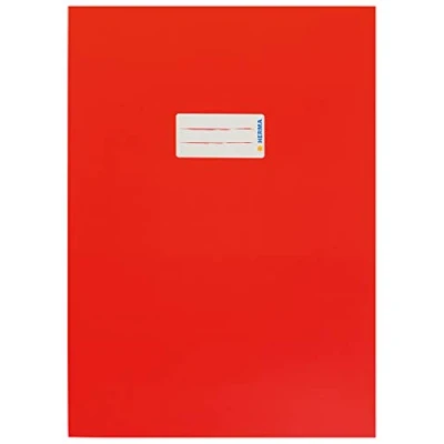 Image de HERMA 19748 Lot de 10 couvertures pour cahiers d&#039;école, format A4, en carton rouge, avec champ d&#039;inscription, papier solide et extra fort, colorées