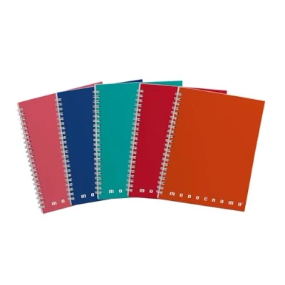 Image de Pigna 02155604M Cahier A5 à spirales sans trous et micro perforation, 70 feuilles, 5 cahiers