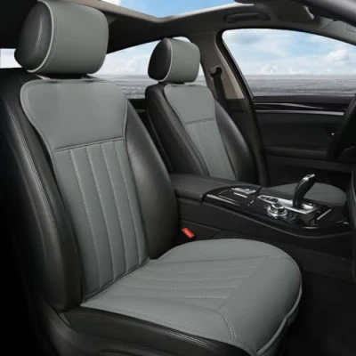 Image de Black Panther Coussin Siege Voiture, Confortable Housse de Siège Avant,Quatre Saisons Universelles Antidérapant Voiture avec Dossier(2PCS Gris)