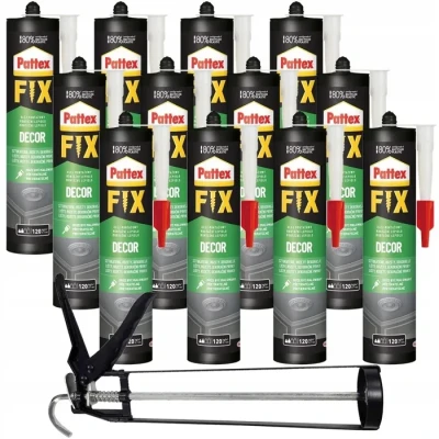 Image de 12x Colle PATTEX FIX DECOR Montage Pour Moulures