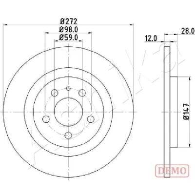 Image de ASHIKA Disque de frein PEUGEOT: 807 MPV, Expert I Van, I, CITROËN: C8 II, Jumpy LANCIA: Phedra 61 00 0606C 4246P3,4246P4