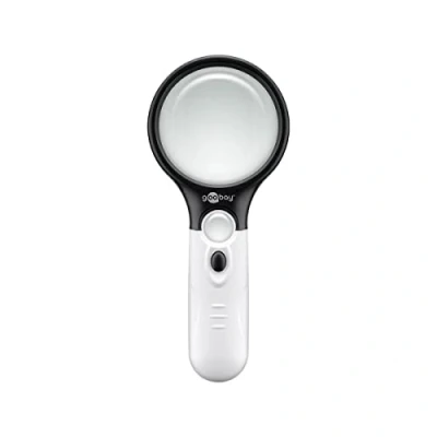 Image de Goobay 41255 Loupe Luminaire LED, Manuelle, Lentille de grossissement 2x et 12x, Convient pour la lecture le Travail