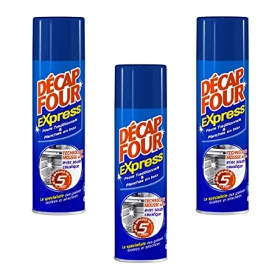 Image de DECAP Four Lot de 3 Express Aérosol (500Ml) Nettoyant Ultra Dégraissant Formule Avec Soude Caustique