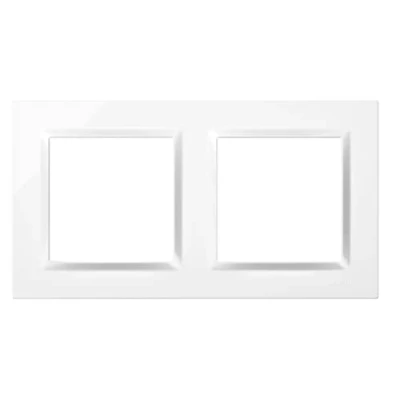 Image de Simon Cadre interrupteur mural, 2 éléments, compatible avec mécanismes 10, convient pour l&#039;intérieur, facile à monter, bouton poussoir, commutateur et prise Schuko, couleur