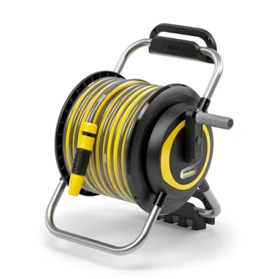 Image de Kärcher Kit porte tuyau HR 4.30 : flexible, facile à ranger au mur et pour une utilisation mobile dans le jardin, support de seringue, avec 30 m accessoires, noir