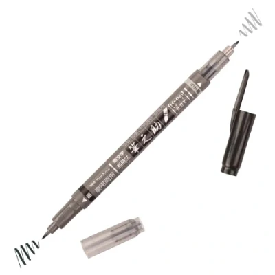 Image de Marqueur double pointe noir/gris WS TBS Tombow Fudenosuke