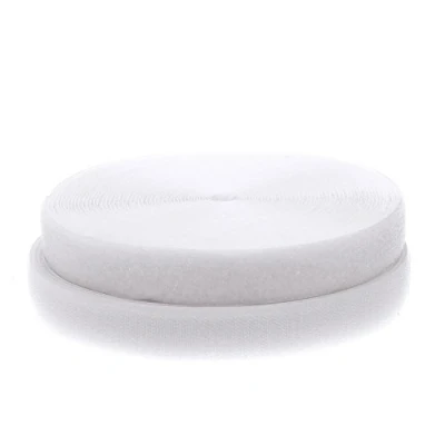 Image de TUKA Scratch Ruban à coudre 25 mètres x 20mm, Non adhésif bande Hook &amp; Loop, Crochet et Boucle pour couture, Tissu Fermeture, 25m Boucle, Blanc TKB5004 White