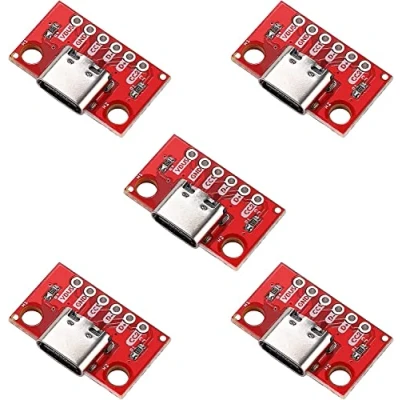 Image de PENGLIN 5PCS USB Type C Breakout Board Serial Connecteur Femelle Carte de Conversion PCB 16P