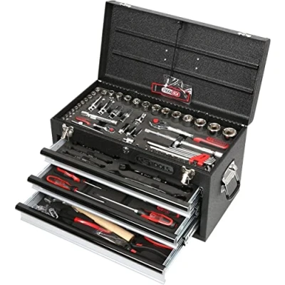 Image de KS TOOLS 918.0100 Coffre à outils BLACKplus équipé 3 tiroirs et plateau 100 pcs