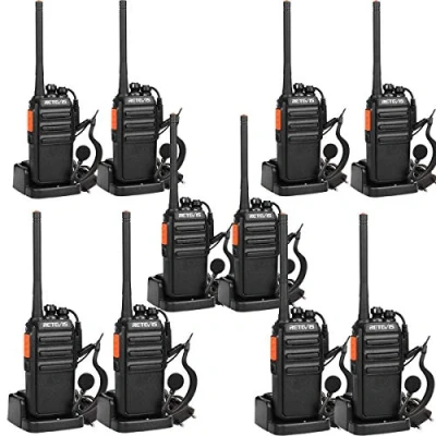 Image de Retevis RT24 Talkie Walkie, Walkie Rechargeable avec Oreillettes, PMR446 sans Licence 16 Canaux CTCSS/DCS VOX, Longue Portée pour Affaires, Produits et Services (Noir,10 pcs)
